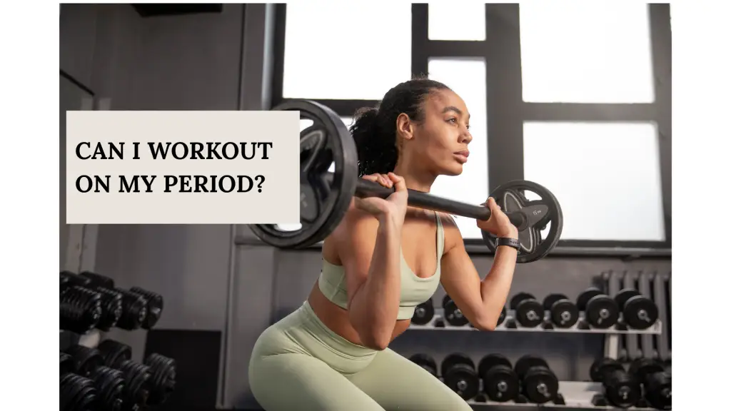 Woman working out on her period — strength training during menstrual cycle